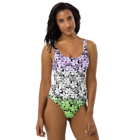 Genderqueer Pride Aloha One-Piece Swimsuit